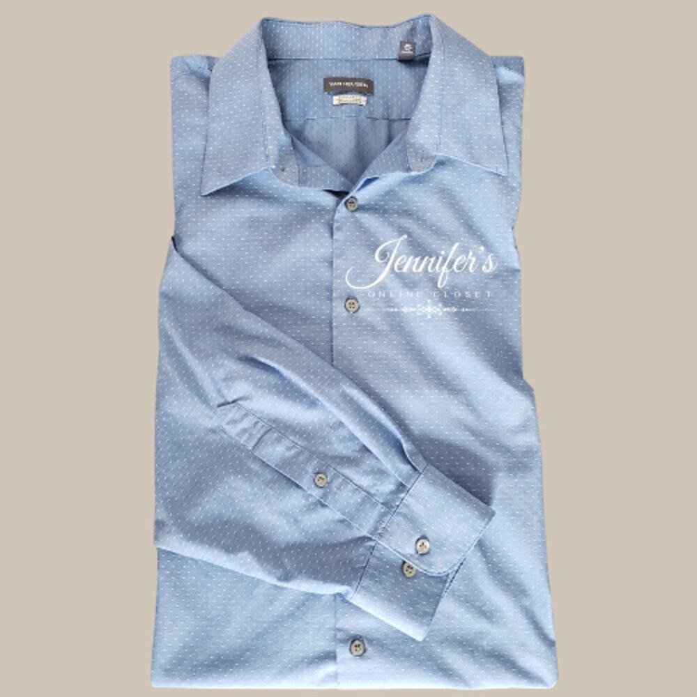 3/$25 Van Heusen Men's Light Blue Long Sleeve Button-Down Shirt Size XXL
